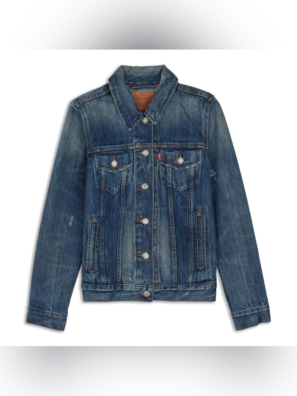 Levi’s BOYFRIEND TRUCKER Blue Denim Button Jacket Medium